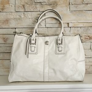 Coach white NANCY Z Z19602 All Leather Satchel